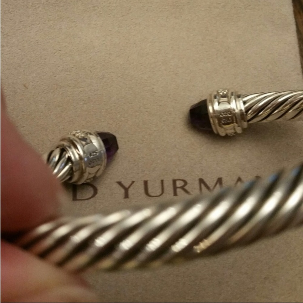 David Yurman Amethyst & Pave Diamond Cuff